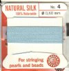 2 Meters of #4 Turquoise Griffin Silk Cord with Fixed Needle